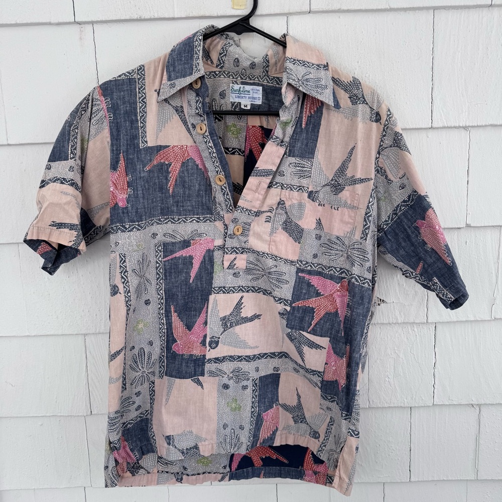 Vintage Surf Line for Liberty House Hawaiian Popover Henley Shirt size Medium